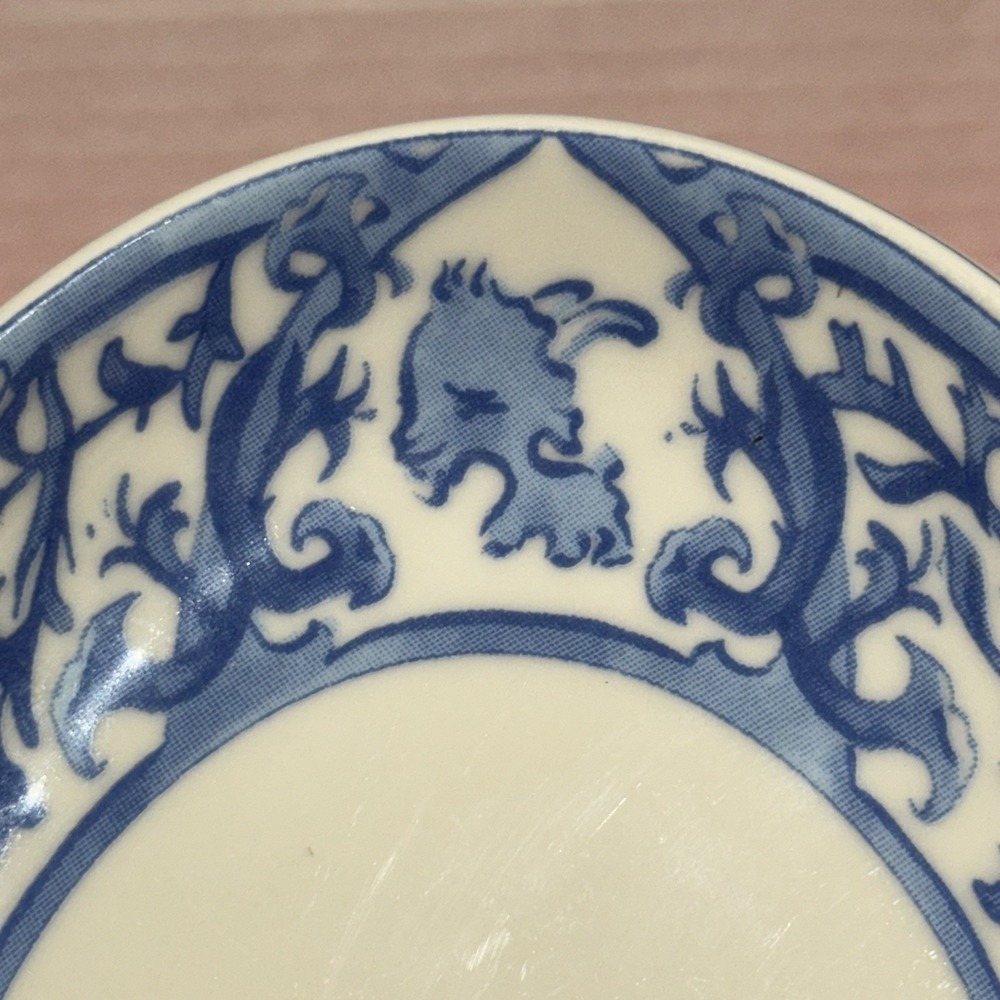 Vintage 8 1/2" Homer Laughlin Blue & White Asian Themed Oval Dish Plate USA Nice - Picture 3 of 9